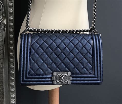 chanel boy bag medium blue|Chanel boy bag medium ioffer.